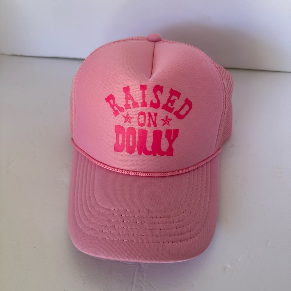 ‘Raised on Dolly’ Pink Trucker Hat